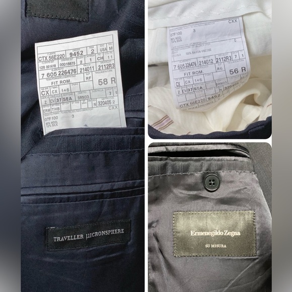 Ermenegildo Zegna Navy Stripe Suit 48R 38x31 Micronsphere Traveler Wool Silk - Picture 8 of 10